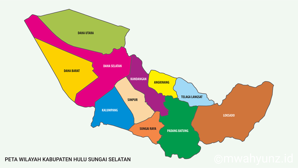 Peta Wilayah Kab. Hulu Sungai Utara (HSU) - Format Vector