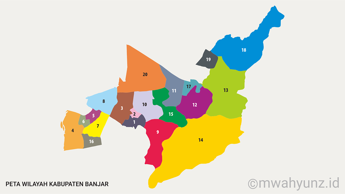 Peta Wilayah Kab. Banjar Provinsi Kalsel ©mwahyunz.id