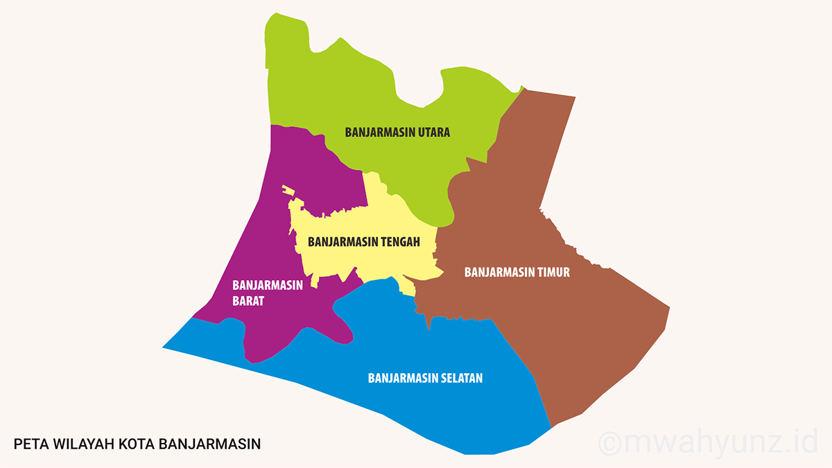 Peta Wilayah Kota Banjarmasin Prov. Kalsel ©mwahyunz.id